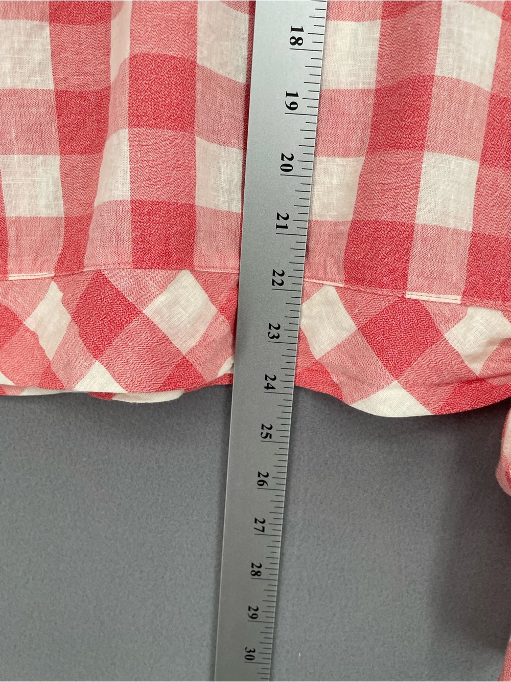 J.Crew Factory Gingham Tie‑Waist Sleeveless Linen‑Cotton Blouse Size 14 - Picture 7 of 8